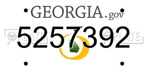 5257392 Georgia License Plate