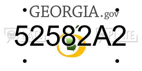 52582A2 Georgia License Plate