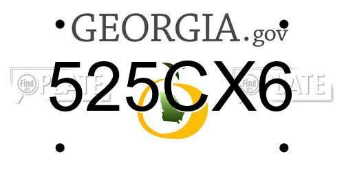 525CX6 Georgia License Plate