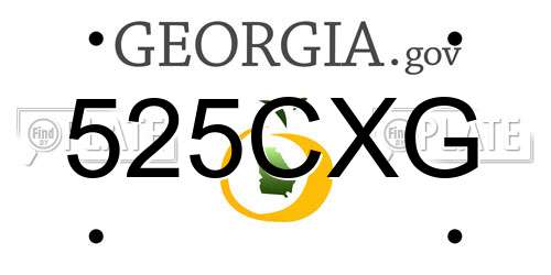 525CXG Georgia License Plate