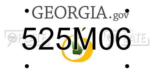 525M06 Georgia License Plate