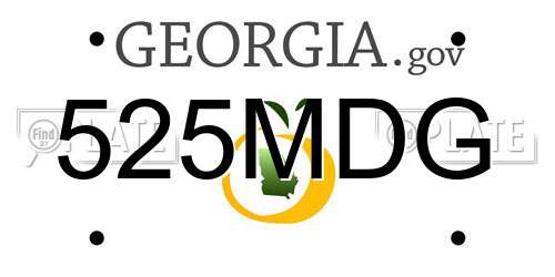 525MDG Georgia License Plate