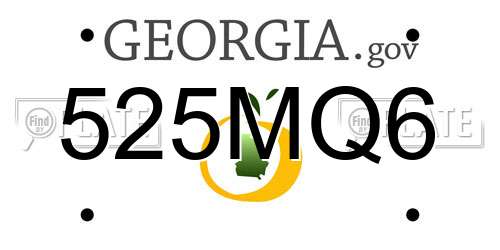 525MQ6 Georgia License Plate