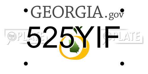 525YIF Georgia License Plate