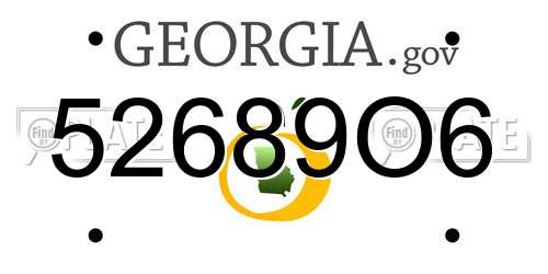 52689O6 Georgia License Plate