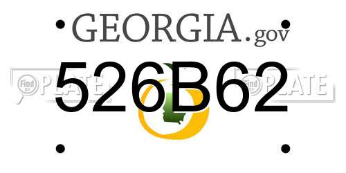 526B62 Georgia License Plate