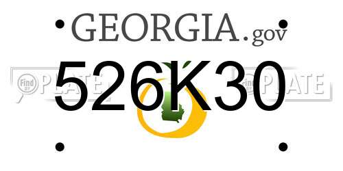 526K30 Georgia License Plate