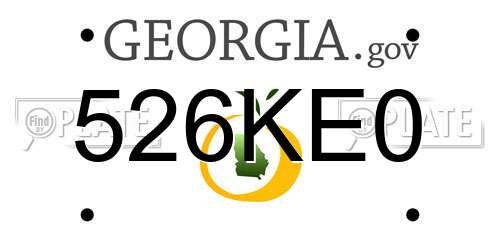 526KE0 Georgia License Plate