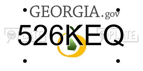 526KEQ Georgia License Plate