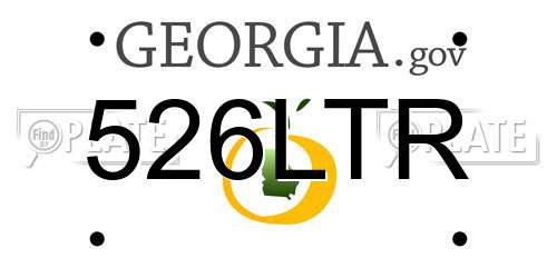 526LTR Georgia License Plate