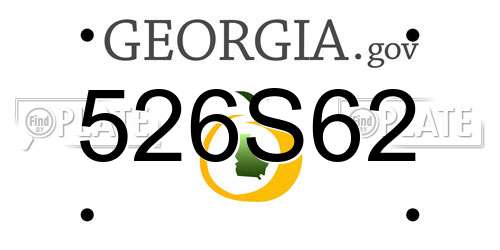526S62 Georgia License Plate