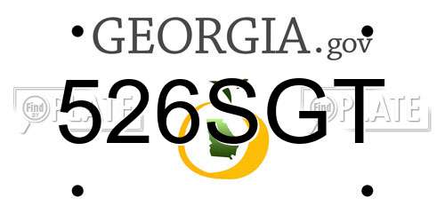 526SGT Georgia License Plate