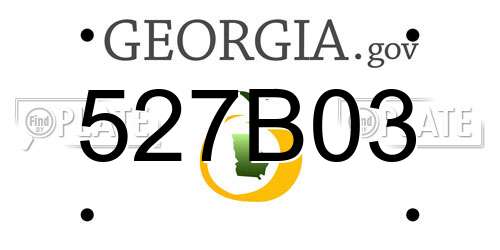 527B03 Georgia License Plate