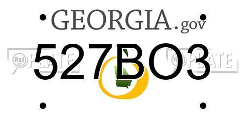 527BO3 Georgia License Plate