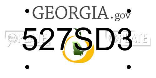 527SD3 Georgia License Plate