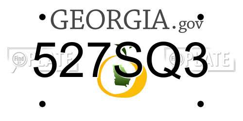 527SQ3 Georgia License Plate