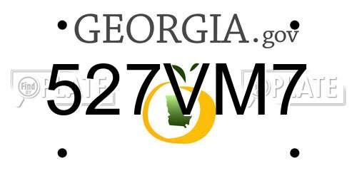 527VM7 Georgia License Plate