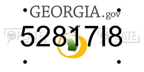 52817I8 Georgia License Plate