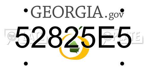 52825E5 Georgia License Plate