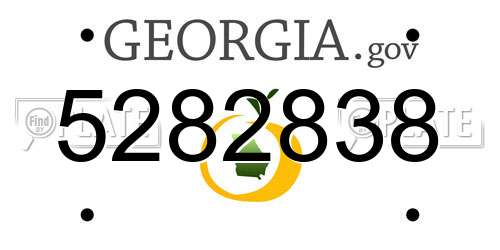 5282838 Georgia License Plate