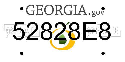 52828E8 Georgia License Plate