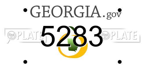 5283 Georgia License Plate