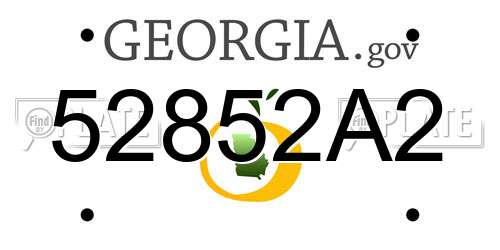 52852A2 Georgia License Plate
