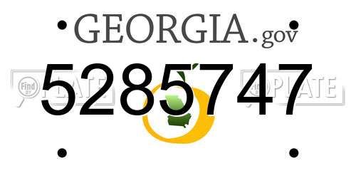 5285747 Georgia License Plate