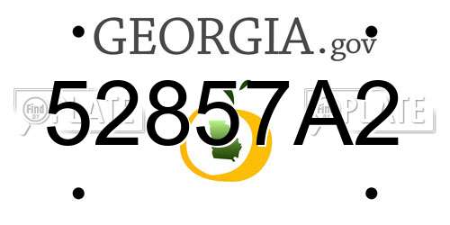 52857A2 Georgia License Plate