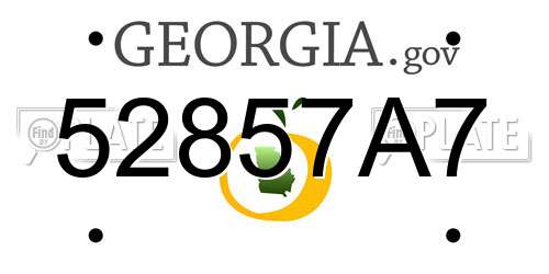 52857A7 Georgia License Plate