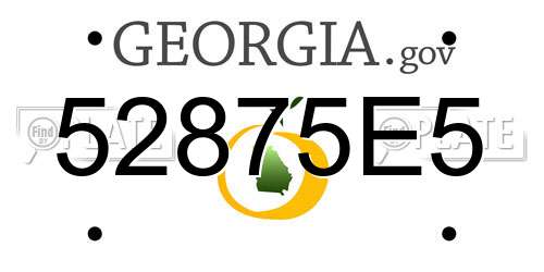 52875E5 Georgia License Plate