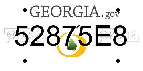 52875E8 Georgia License Plate