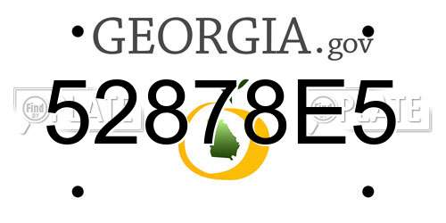 52878E5 Georgia License Plate