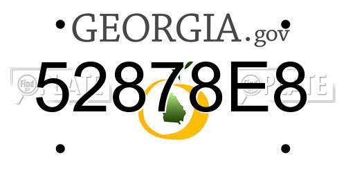 52878E8 Georgia License Plate