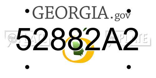 52882A2 Georgia License Plate