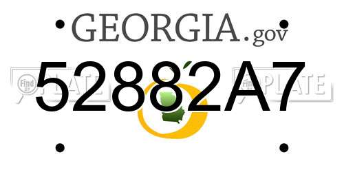 52882A7 Georgia License Plate