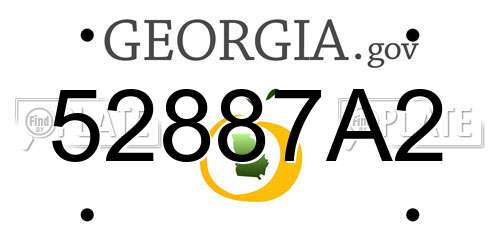 52887A2 Georgia License Plate
