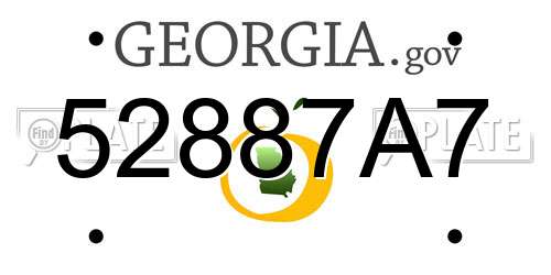 52887A7 Georgia License Plate