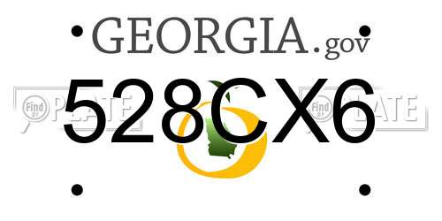 528CX6 Georgia License Plate