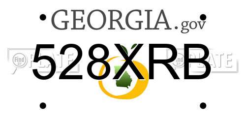 528XRB Georgia License Plate