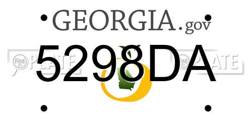 5298DA Georgia License Plate