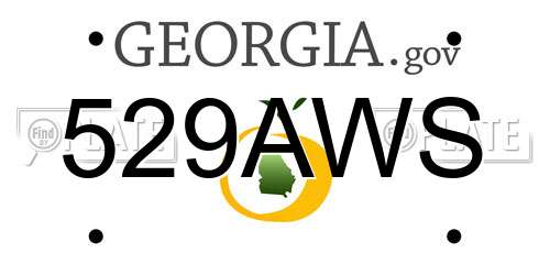 529AWS Georgia License Plate