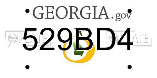 529BD4 Georgia License Plate