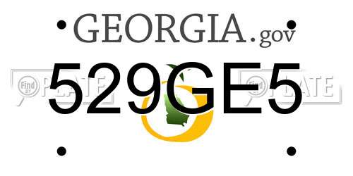 529GE5 Georgia License Plate