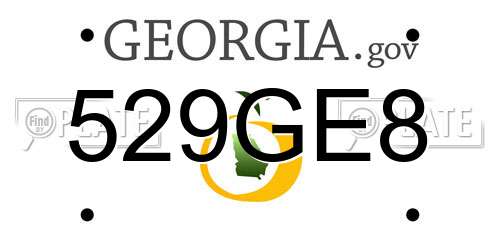 529GE8 Georgia License Plate