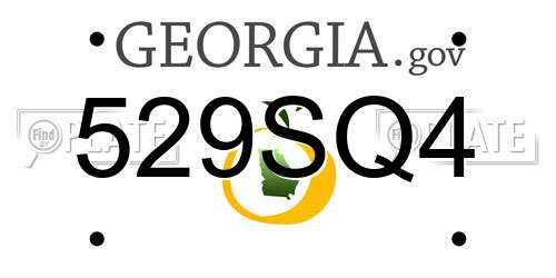 529SQ4 Georgia License Plate
