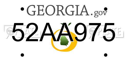 52AA975 Georgia License Plate