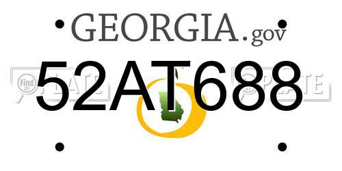 52AT688 Georgia License Plate