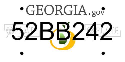 52BB242 Georgia License Plate