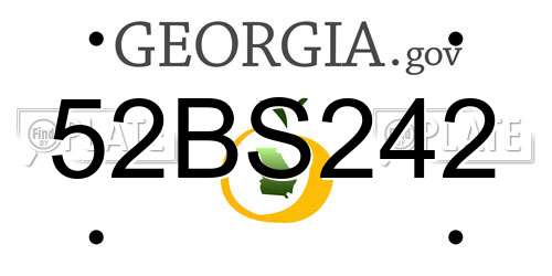 52BS242 Georgia License Plate